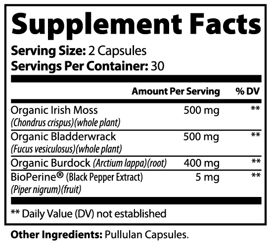 Sea Moss Supplement Facts