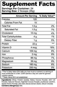 Premium Whey Protein Isolate (Chocolate)
