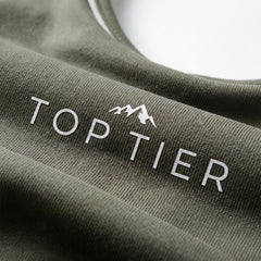 Top Tier Women's Topstitching Yoga Sports Bra, Gray Green - fabric macro (draft, superseded)