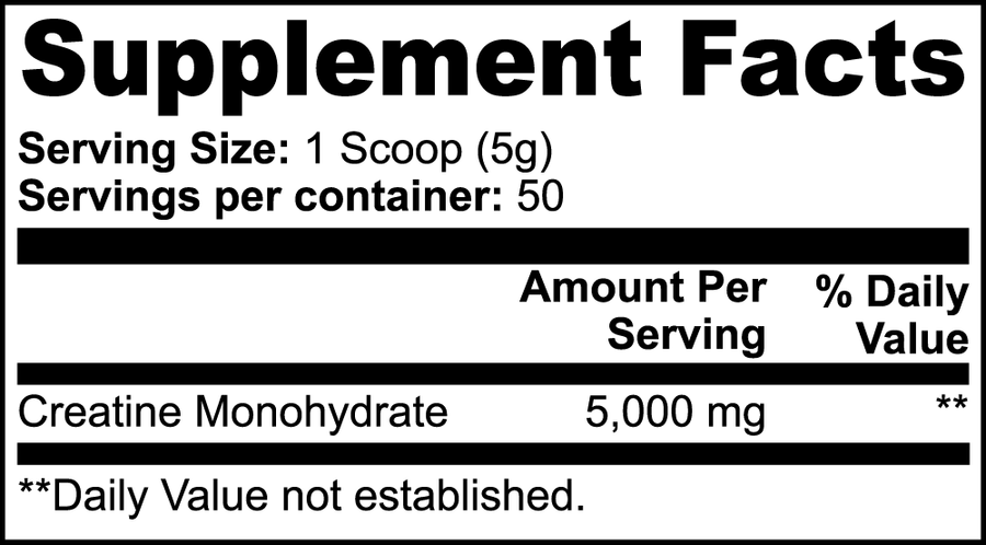 Creatine Monohydrate Supplement Facts