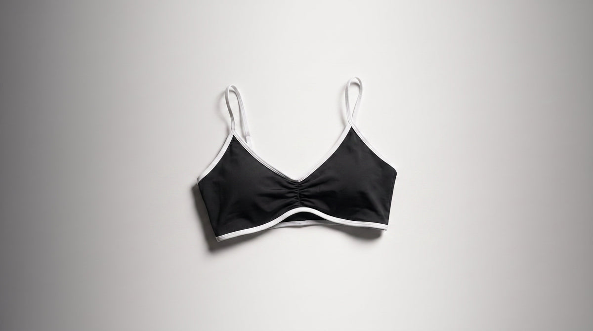 Women's Color Block Ruched V-Neck Sports Bra