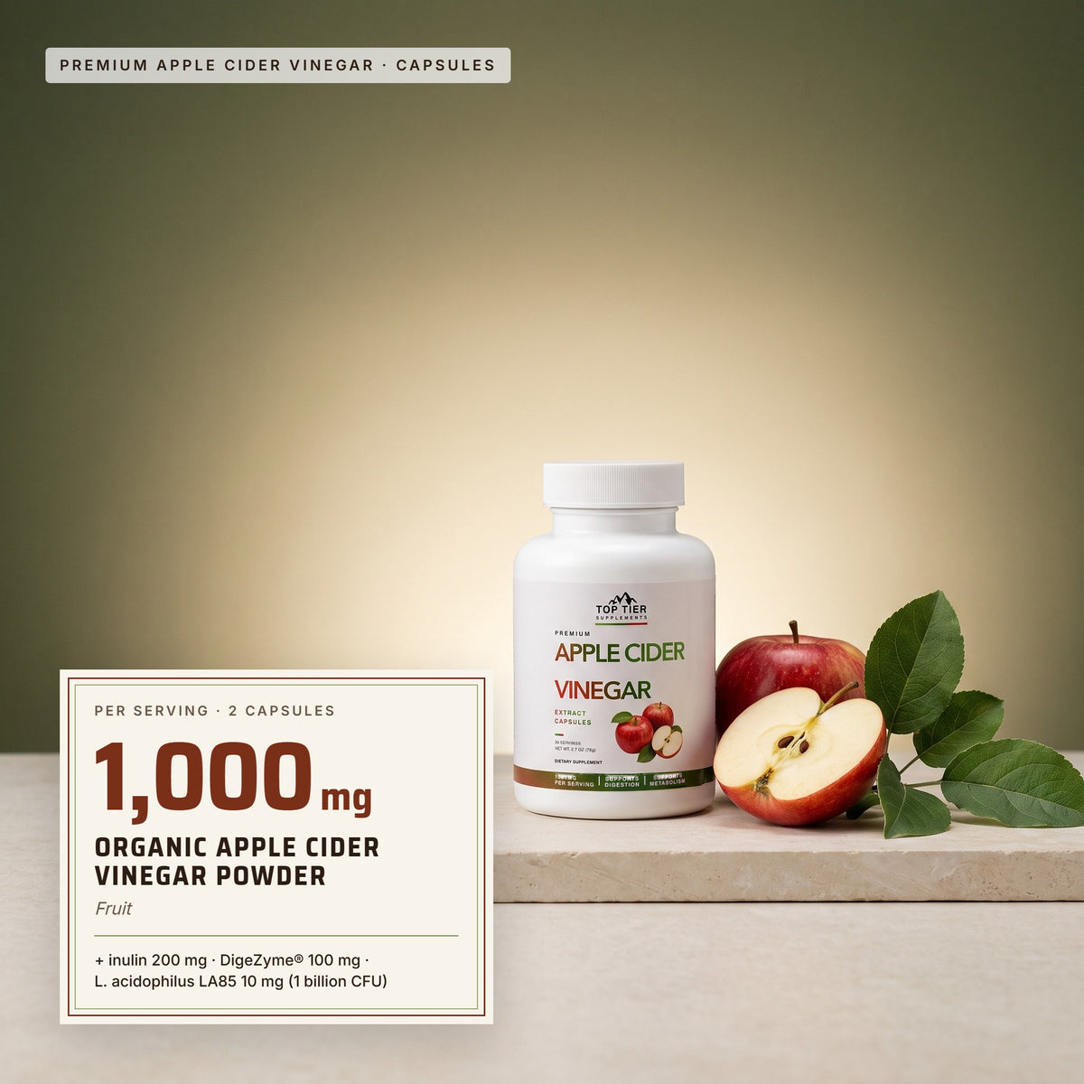 Top Tier Apple Cider Vinegar Capsules – headline dose