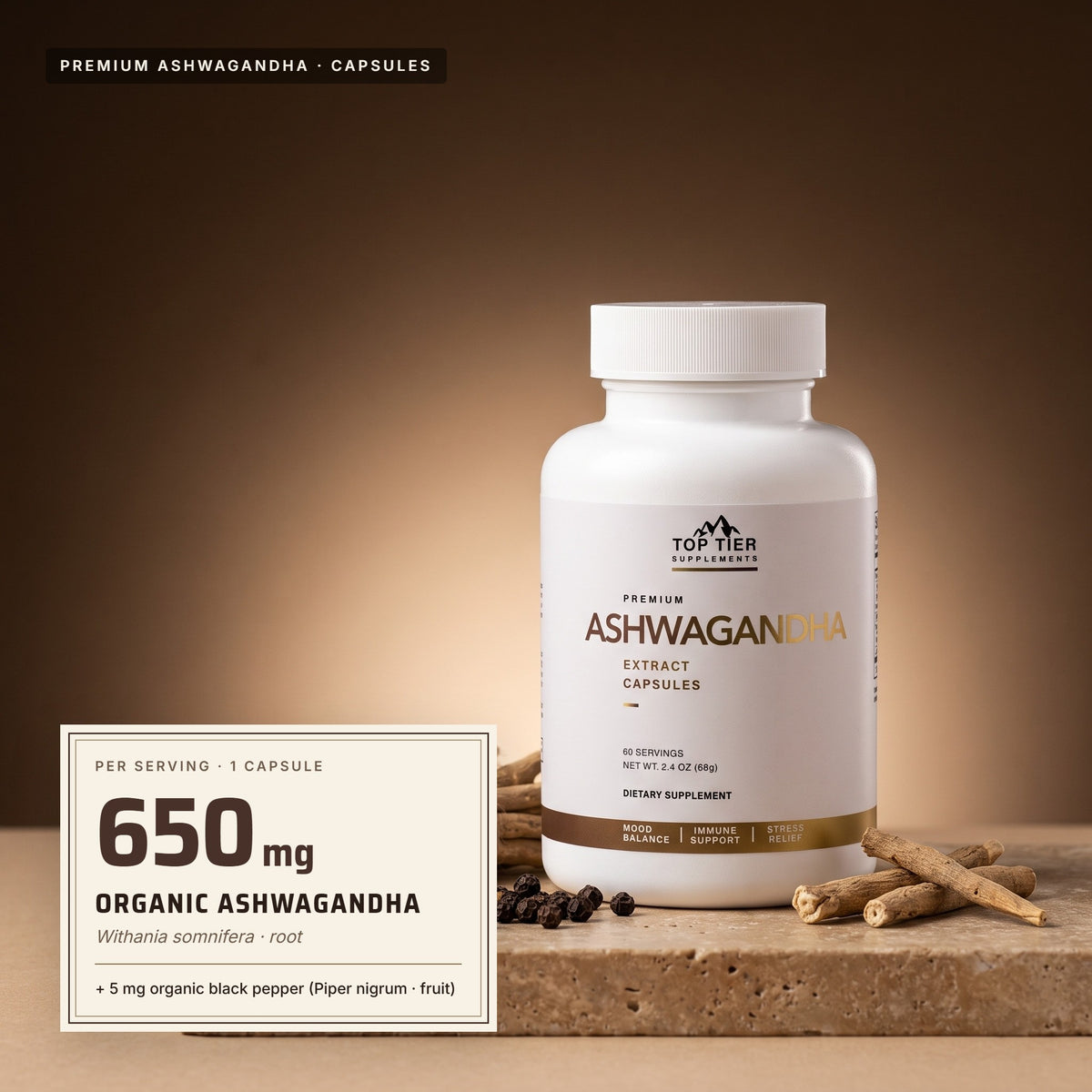 Top Tier Ashwagandha – headline dose