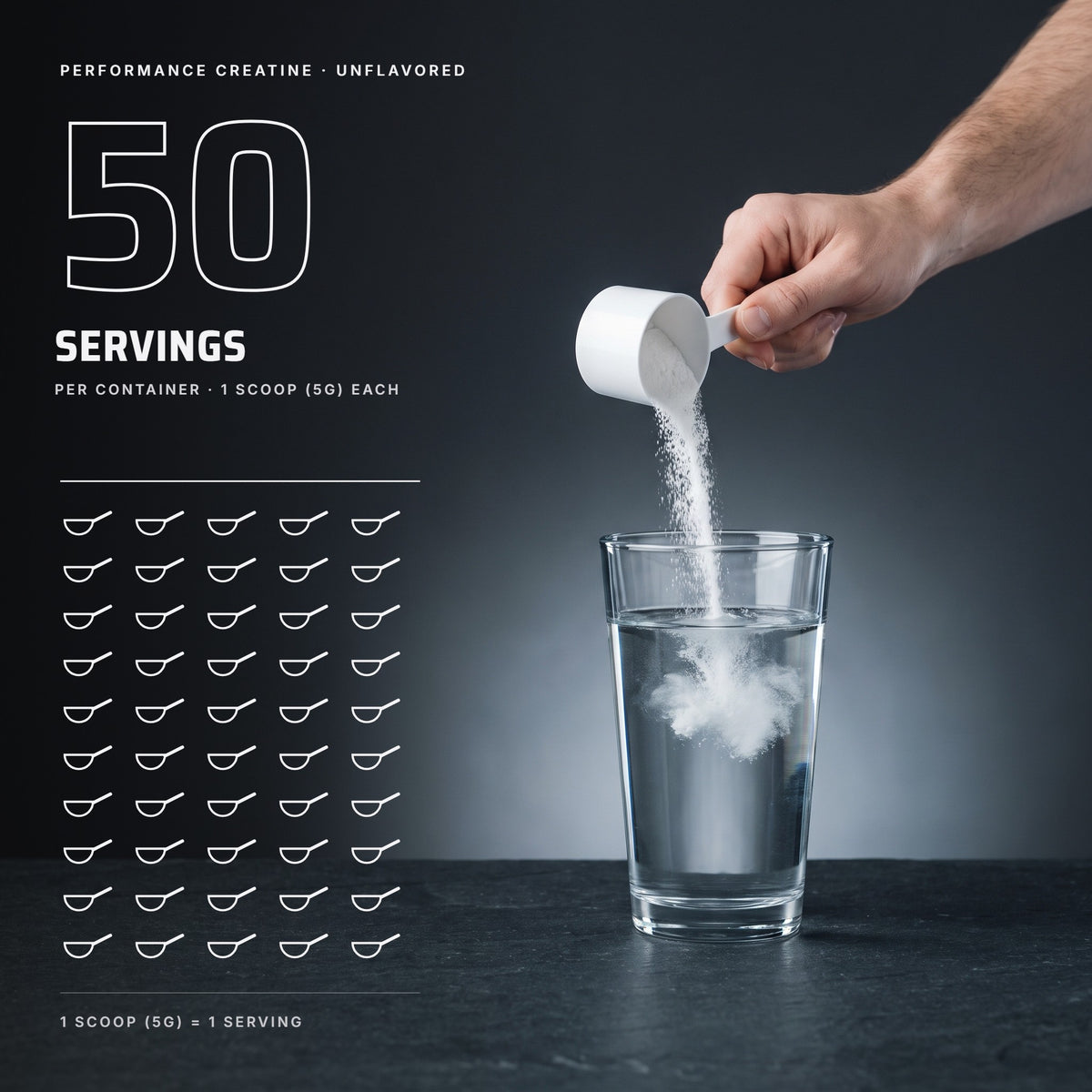 Top Tier Creatine Monohydrate – servings per container