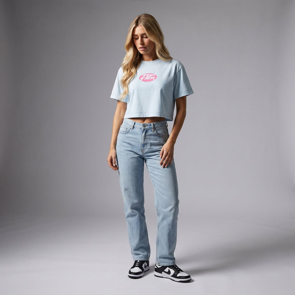 Women's Mineral Wash Cotton Crop T-Shirt