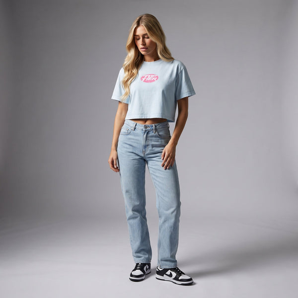 Women's Mineral Wash Cotton Crop T-Shirt