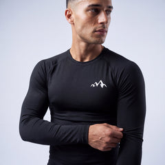 Top Tier Compression Long Sleeve, Black - detail close-up
