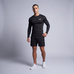 Top Tier Compression Long Sleeve, Black - worn front