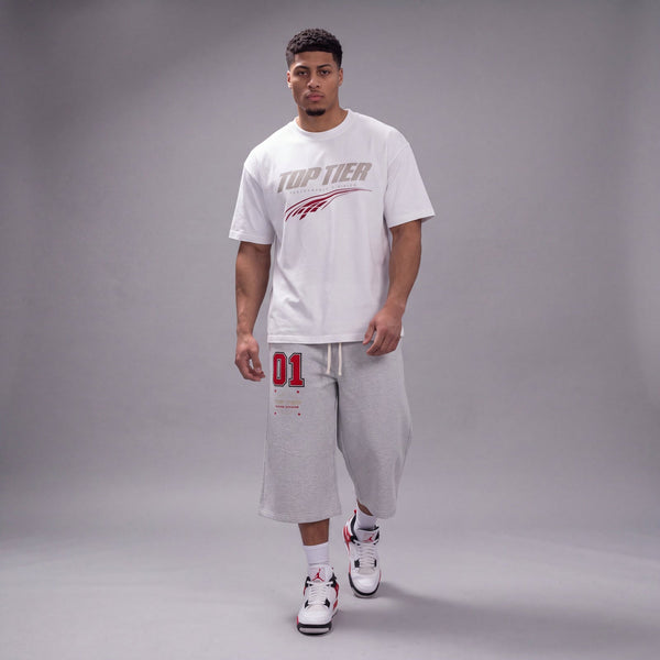 Relaxed Drawstring Three-quarter Sweatpants