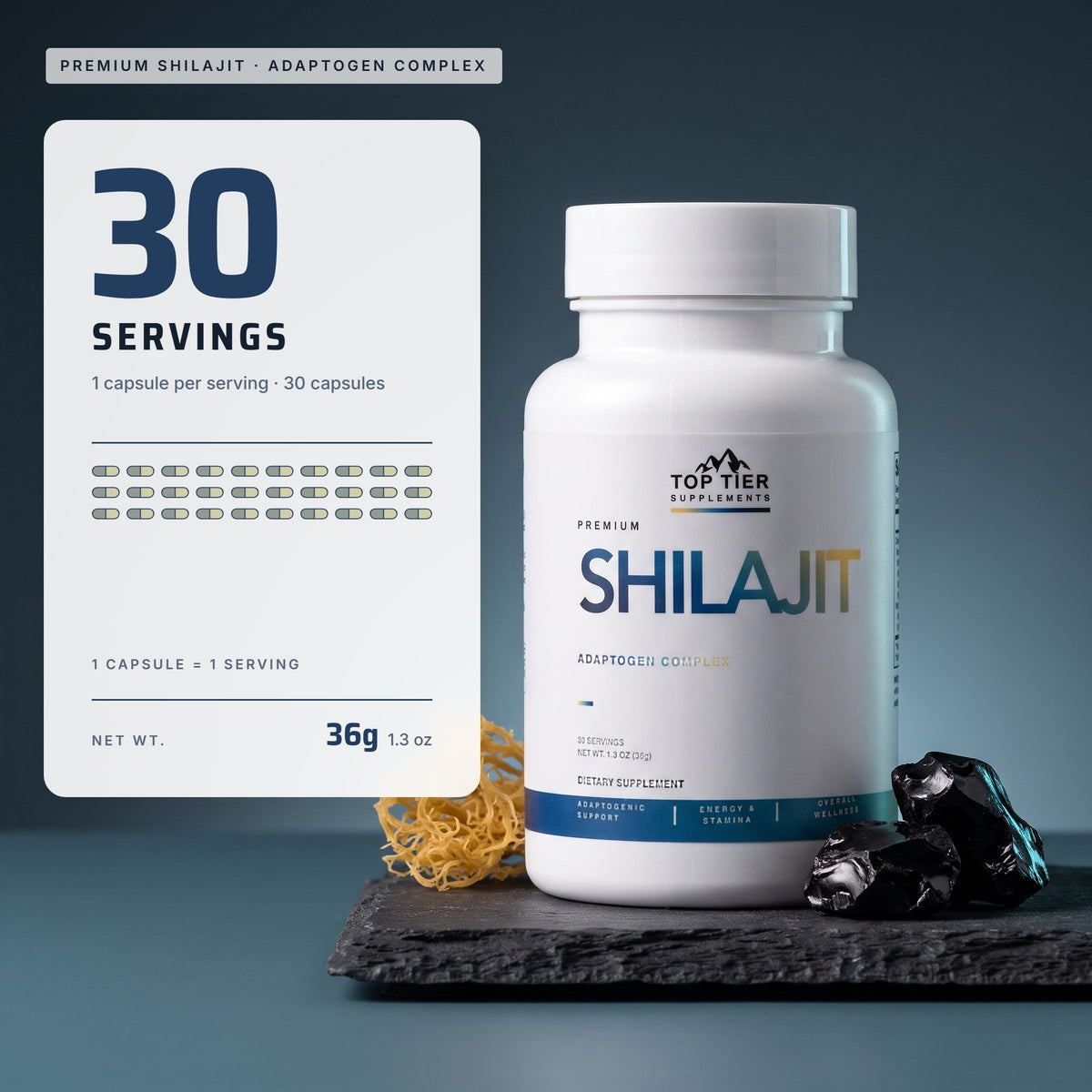 Top Tier Shilajit – servings per container