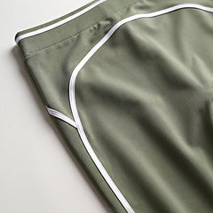 Tier One Leggings Gray Green waistband and yoke piping detail