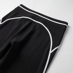Tier One Leggings Black waistband and yoke piping detail